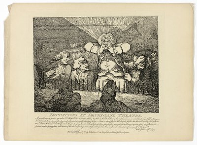 Imitationen und Drury-Lane-Theater, aus Boswells Tour durch die Hebriden von Thomas Rowlandson