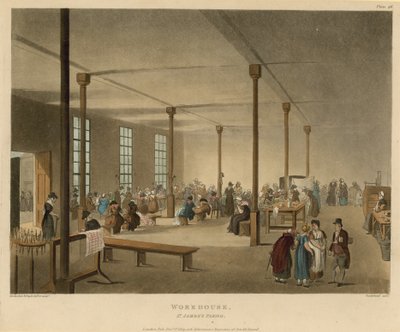 Innenansicht eines Armenhauses in der St.-James-Gemeinde von Thomas Rowlandson