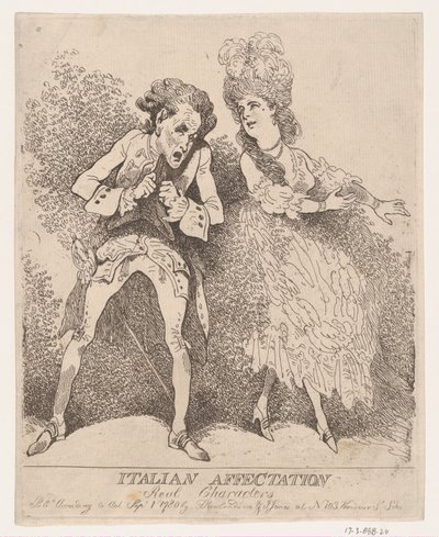 Italienische Affektiertheit, echte Charaktere, 1. September 1780 von Thomas Rowlandson