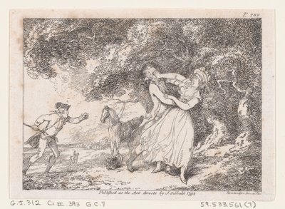 Joseph eilt, um Fanny vor drohender Gefahr zu retten, aus Die Abenteuer von Joseph Andrew von Thomas Rowlandson