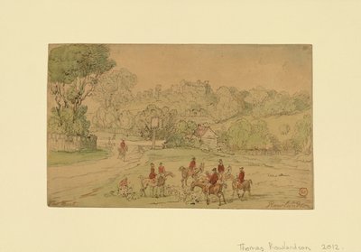 Landschaft mit Jagdszene von Thomas Rowlandson