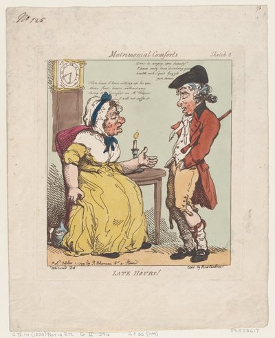 Späte Stunden!, 1. Oktober 1799 von Thomas Rowlandson