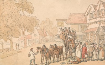 Beladen einer Postkutsche von Thomas Rowlandson