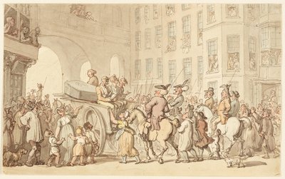 Londoner Szene: Übeltäter auf dem Weg nach Tyburn von Thomas Rowlandson
