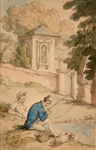 Mann beim Angeln, ca. 1780 von Thomas Rowlandson