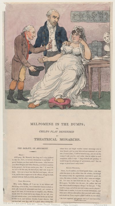 Melpomene in den Dreck, oder Kinderspiel verteidigt von Theatralischen Monarchen, 1804 von Thomas Rowlandson
