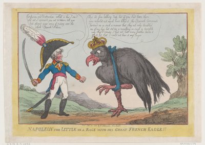 Napoleon der Kleine in Wut mit seinem großen französischen Adler!! von Thomas Rowlandson