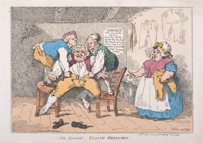 Neue erfundene elastische Hosen, 1. November 1784 von Thomas Rowlandson