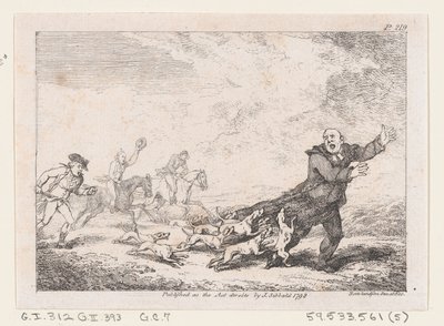 Pfarrer Adams in einem gefährlichen Jagdabenteuer, aus Die Abenteuer von Joseph Andre..., 1792 von Thomas Rowlandson