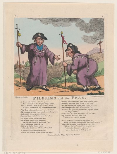 Pilger und die Erbsen, 1. Mai 1807 von Thomas Rowlandson