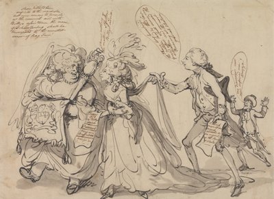 Pitt und seine Verbündeten im Kampf um die Regentschaft von Thomas Rowlandson