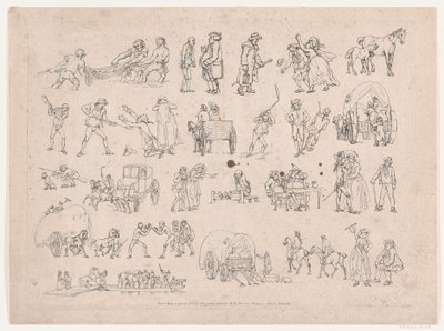 Tafel 4, Umrisse von Figuren, Landschaften und Vieh... für Lernende, März 8, 1790 von Thomas Rowlandson