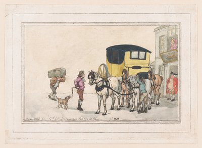 Postjungen und Postpferde im White Hart Inn, 15. Dezember 1787 von Thomas Rowlandson