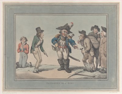Vorbereitung auf ein Duell, 12. Januar 1795 von Thomas Rowlandson