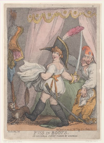 Der gestiefelte Kater oder General Junot überrascht, 12. April 1811 von Thomas Rowlandson
