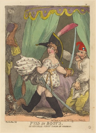 Der gestiefelte Kater oder General Junot überrascht von Thomas Rowlandson