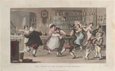 Quae Genus, in den Sportarten der Küche, aus Die Geschichte von Johnny Quae Genus..., 1. August 1821 von Thomas Rowlandson