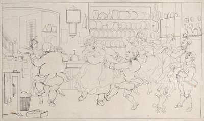 Quae Genus in den Sportarten der Küche, aus Die Geschichte von Johnny Quoe Genus: der Kleine..., 1822 von Thomas Rowlandson