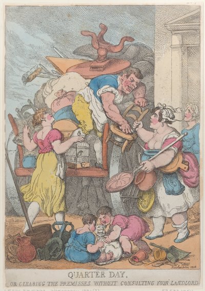 Vierteljahrstag oder Räumung der Räumlichkeiten ohne Rücksprache mit Ihrem Vermieter von Thomas Rowlandson
