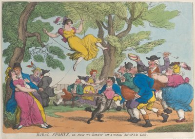 Ländliche Sportarten oder wie man ein gut geformtes Bein zeigt, Oktober 1811 von Thomas Rowlandson