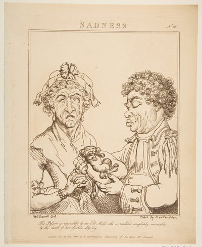 Traurigkeit Le Brun Travestiert, oder Karikaturen der Leidenschaften, 21. Januar 1800 von Thomas Rowlandson