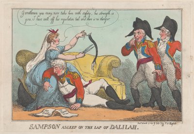 Samson schläft auf dem Schoß von Dalilah, 19. März 1809 von Thomas Rowlandson