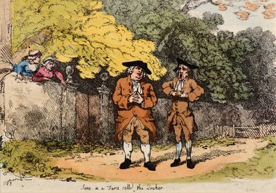 Szene in einer Farce namens der Quäker von Thomas Rowlandson