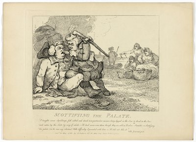 Scottifiying den Gaumen, aus Boswells Tour durch die Hebriden von Thomas Rowlandson