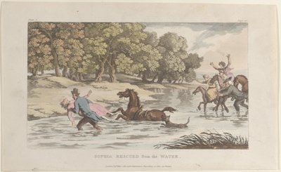 Sophia aus dem Wasser gerettet, aus Der Pfarrer von Wakefield, 1. Mai 1817 von Thomas Rowlandson