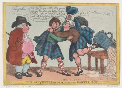 Der Freispruch oder das Umkippen des Porterkrugs, 20. Juni 1806 von Thomas Rowlandson