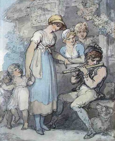 Der Flötenspieler von Thomas Rowlandson