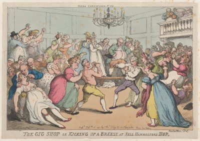 Der Gig-Shop oder Aufruhr bei Nell Hammiltons Hop, 16. Februar 1811 von Thomas Rowlandson