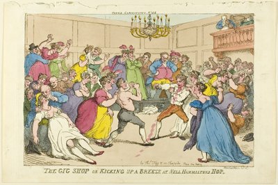 Der Gig-Shop oder Aufregung bei Nell Hamiltons Hop von Thomas Rowlandson