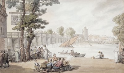 Das Old Swan Inn mit Blick auf die Putney-Brücke von Thomas Rowlandson