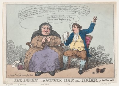 Die Parodie, oder Mutter Cole und Loader, 10. April 1784 von Thomas Rowlandson