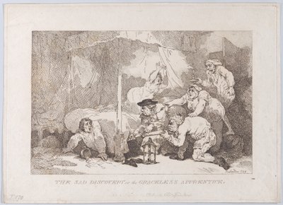 Die traurige Entdeckung des ungnädigen Lehrlings von Thomas Rowlandson