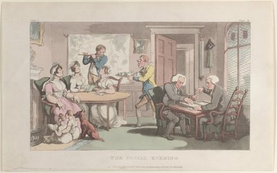 Der gesellige Abend, aus Der Pfarrer von Wakefield, 1. Mai 1817 von Thomas Rowlandson