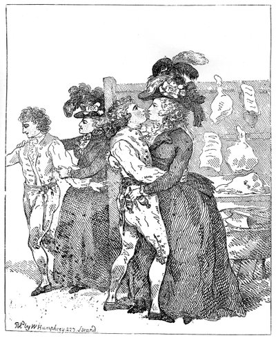 Die beiden patriotischen Herzoginnen bei ihrer Wahlwerbung, 1784 von Thomas Rowlandson