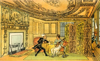 Der Besuch von Dr. Syntax bei der Witwe Hopeful von Thomas Rowlandson