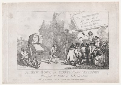 Titelseite: Ein neues Buch über Pferde und Kutschen, oder, Das Rhedarium zum Verkauf aller Arten... von Thomas Rowlandson