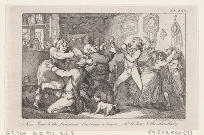 Tom Jones & der Wirt, Partridge & Susan, Mrs Waters & die Wirtin, aus Die Geschichte ..., 1792 von Thomas Rowlandson
