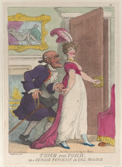 Berührung für Berührung oder eine Ärztin in voller Praxis von Thomas Rowlandson