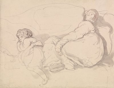 Zwei schlafende Figuren von Thomas Rowlandson