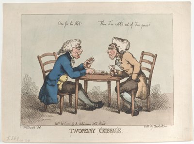 Twopenny Cribbage, [1. Oktober 1799], neu aufgelegt 1810 von Thomas Rowlandson