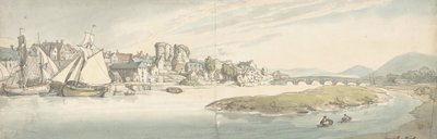Ansicht der Stadt an einem Fluss Carwitham Castle, 1775-1827 von Thomas Rowlandson