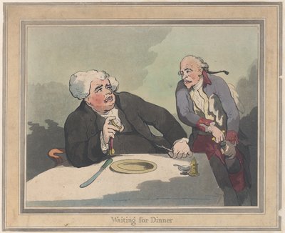 Warten auf das Abendessen, 5. November 1792 von Thomas Rowlandson
