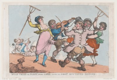 Wilder Ire oder Paddy aus Cork mit hinten geknöpftem Mantel von Thomas Rowlandson