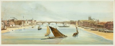 London Bridge, von der Southwark Bridge, Tafel vier aus Originalansichten von London wie es ist von Thomas Shotter Boys