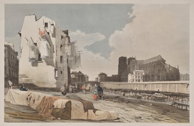 Malerische Architektur in Paris, Gent, Antwerpen, Rouen: Nôtre Dame, Paris, vom Quai St. Bernard von Thomas Shotter Boys