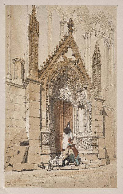 Malerische Architektur in Paris, Gent, Antwerpen, Rouen: Porte Rouge, Notre Dame, Paris von Thomas Shotter Boys